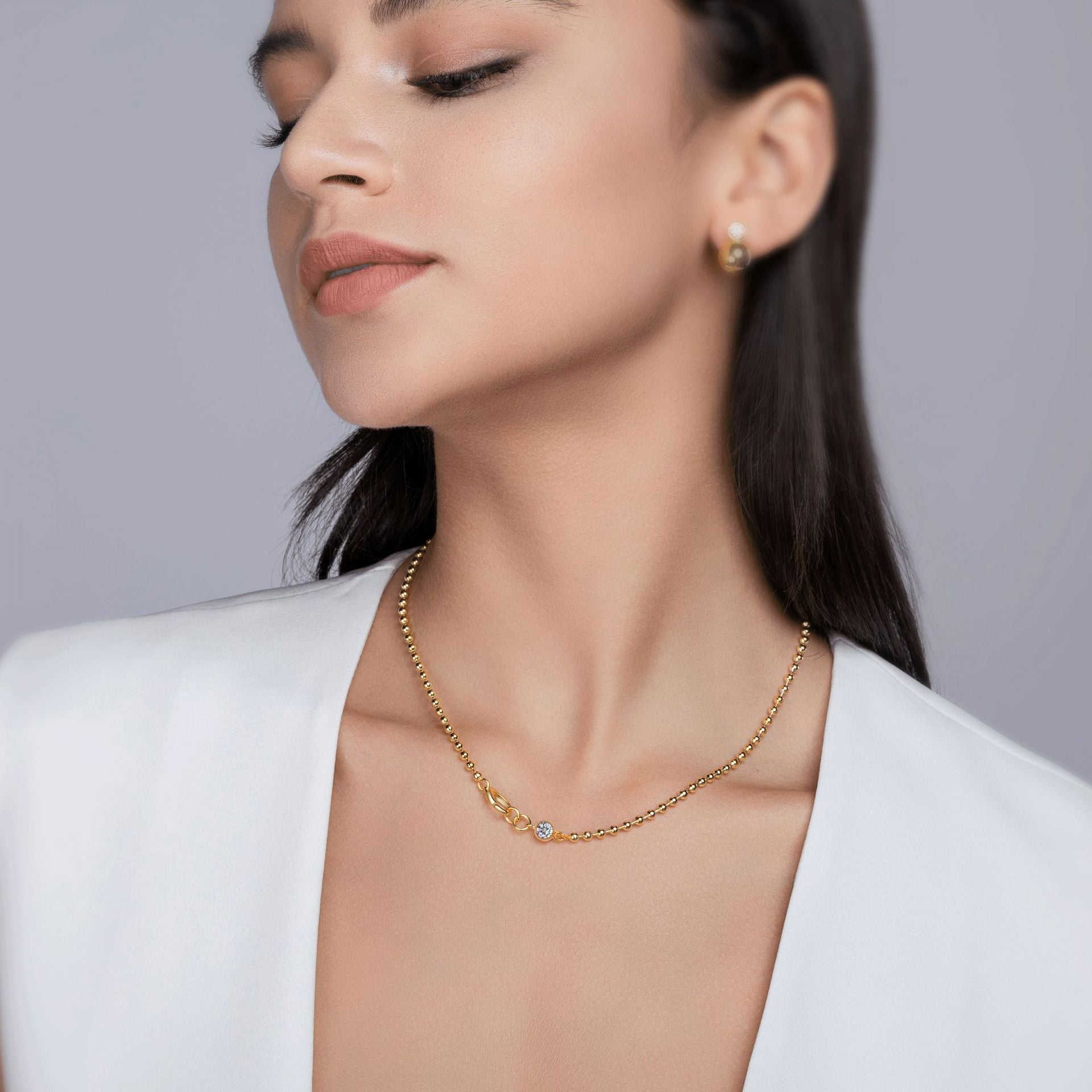 1 Carat Moissanite Necklace with Overlapping Stars
