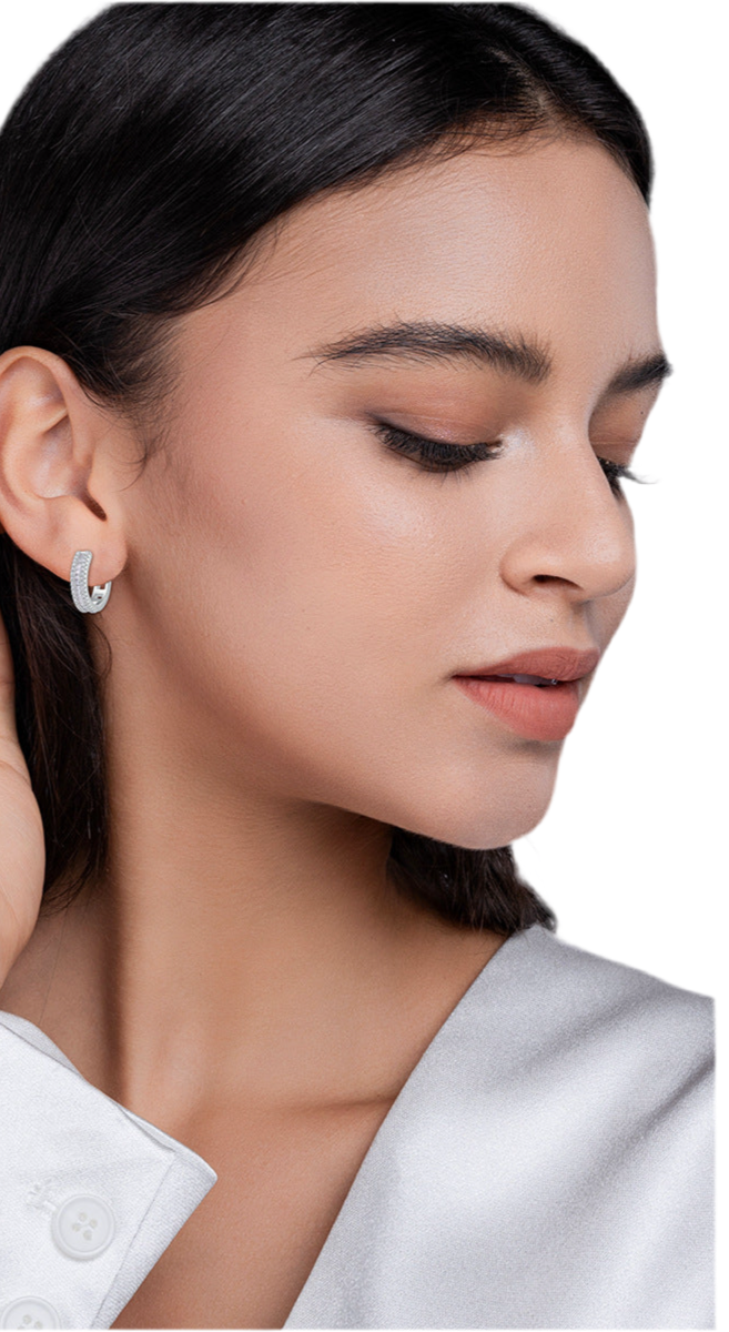 Moissanite Hoop Earrings for Women S925 18K Gold Plated