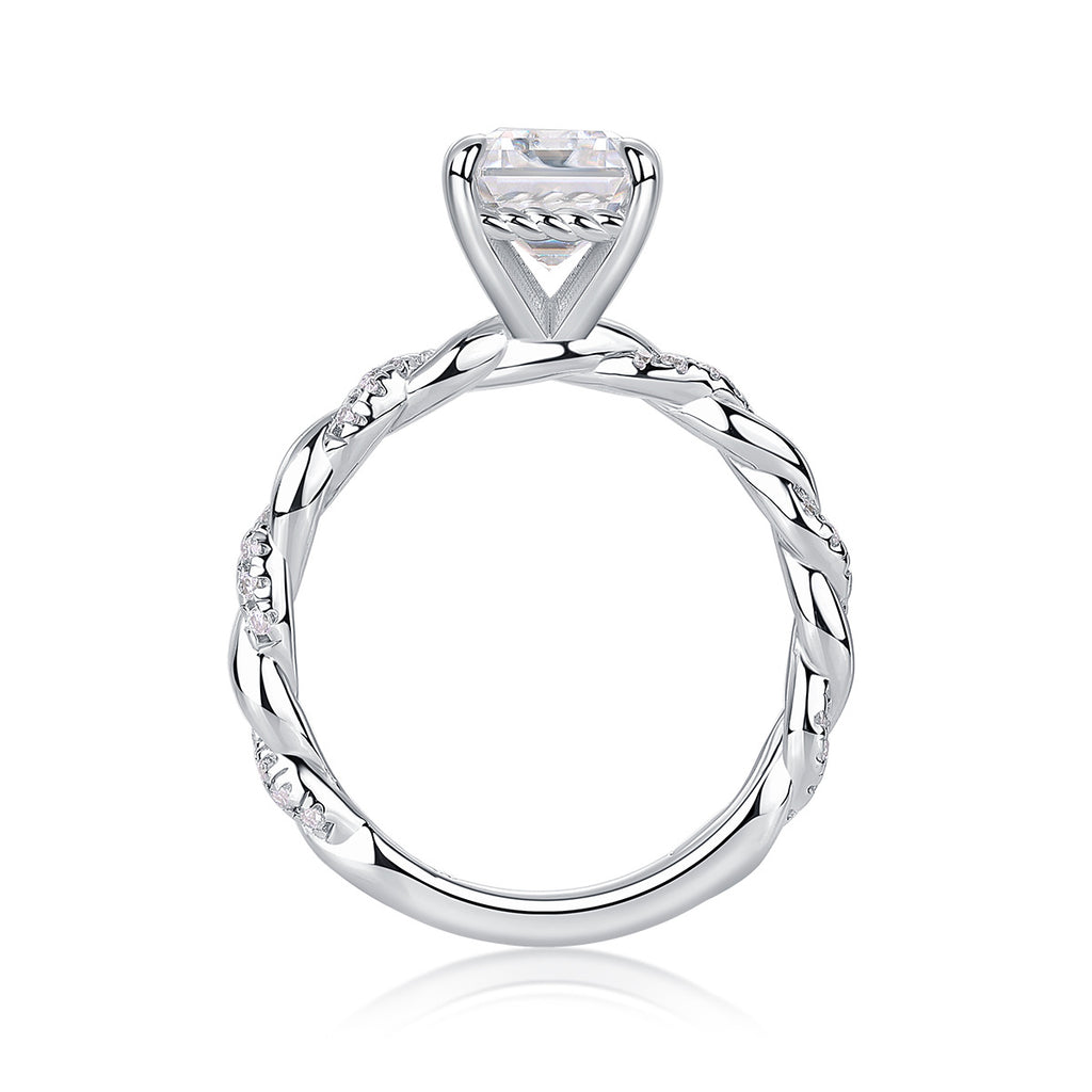 Princess Cut 2 Carat Moissanite Engagement Ring For Women