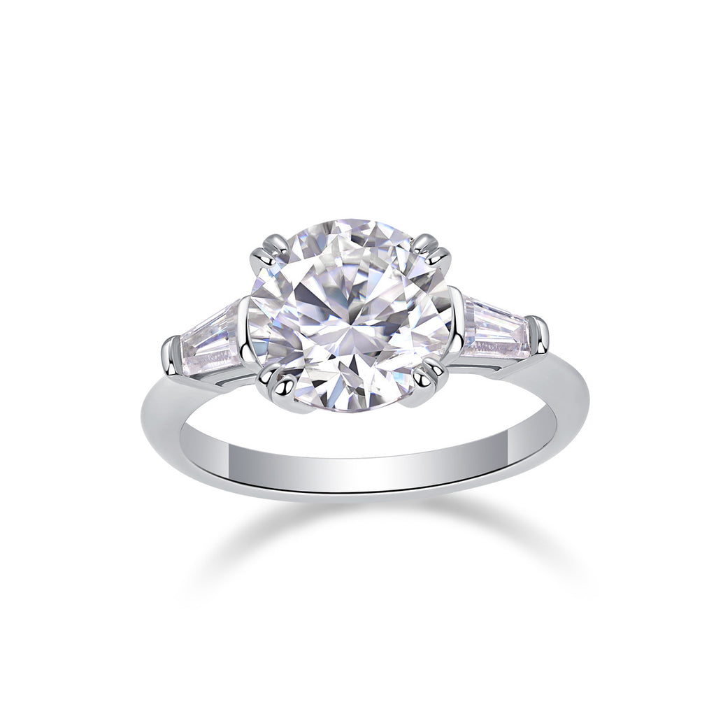 Step by Step Brilliance Classic Four-Prong 3.5 Carat Moissanite Ring