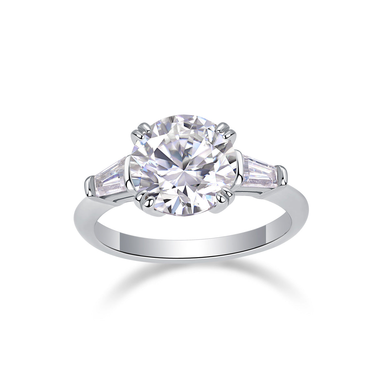 Step by Step Brilliance Classic Four-Prong 3.5 Carat Moissanite Ring