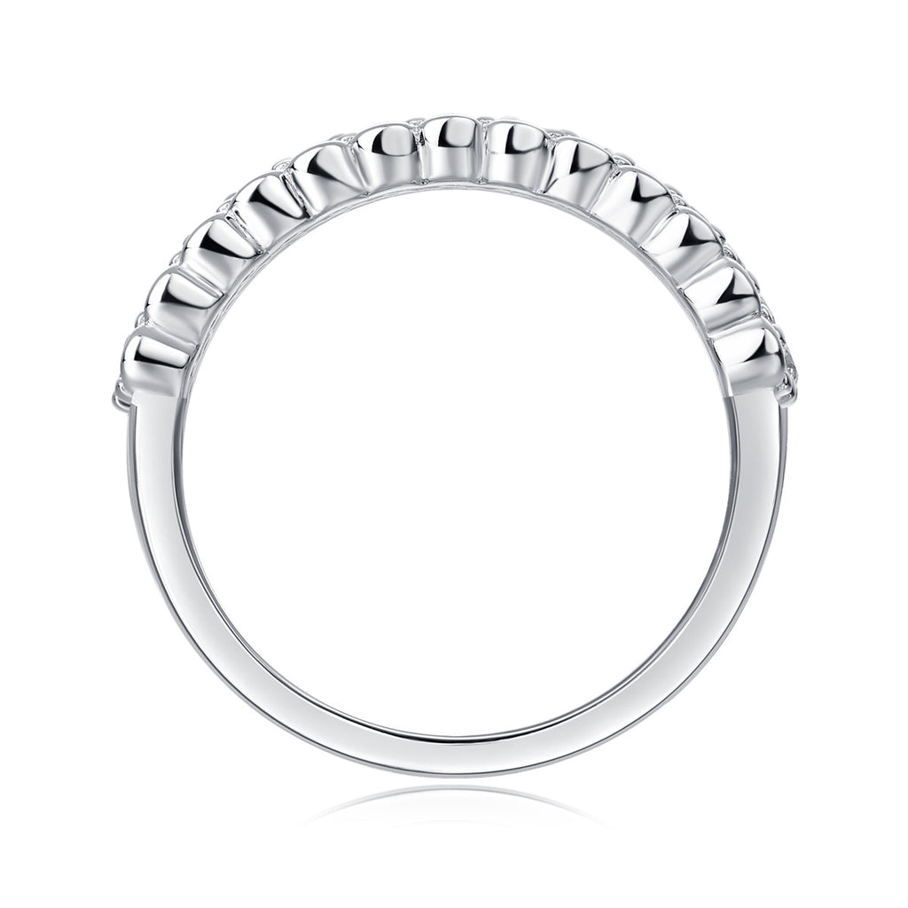 3 Row Moissanite Ring for Men and Women S925 Silver Plated with 18K Gold