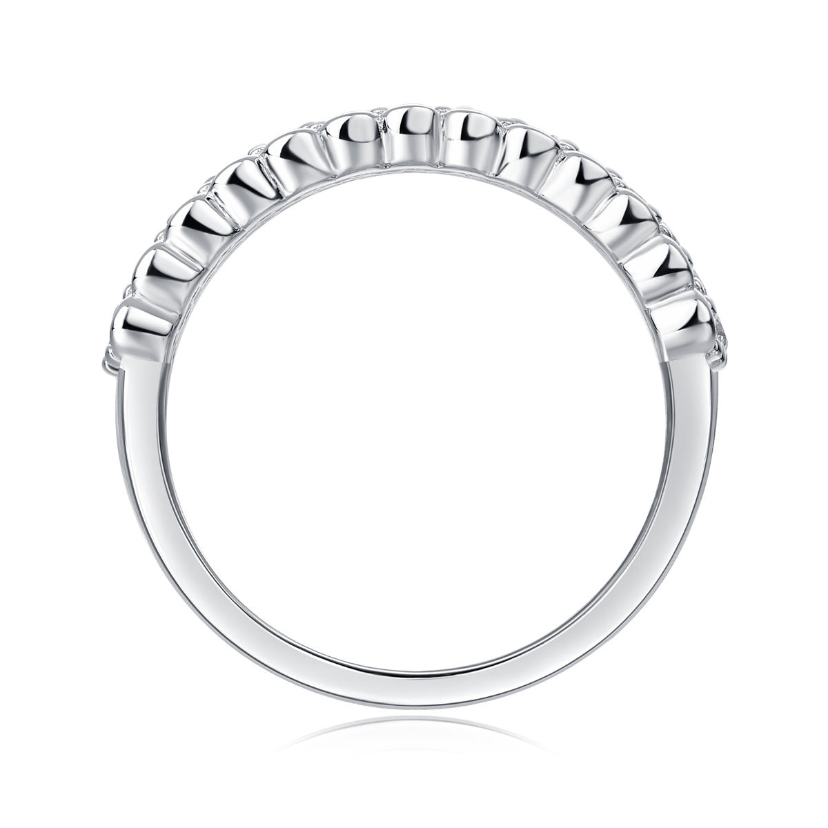 3 Row Moissanite Ring for Men and Women S925 Silver Plated with 18K Gold