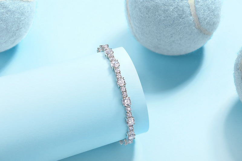 Moissanite Tennis Bracelet for Men and Women S925 Sterling Silver Plated with 18K Gold