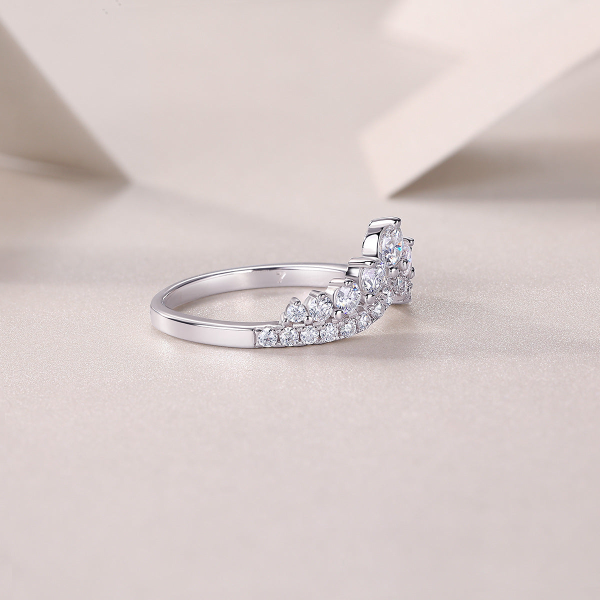Victory V-Shaped Design Moissanite Engagement Ring For Women
