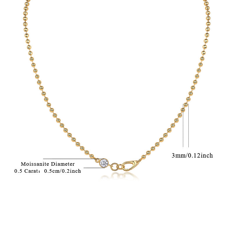 1 Carat Moissanite Necklace with Overlapping Stars