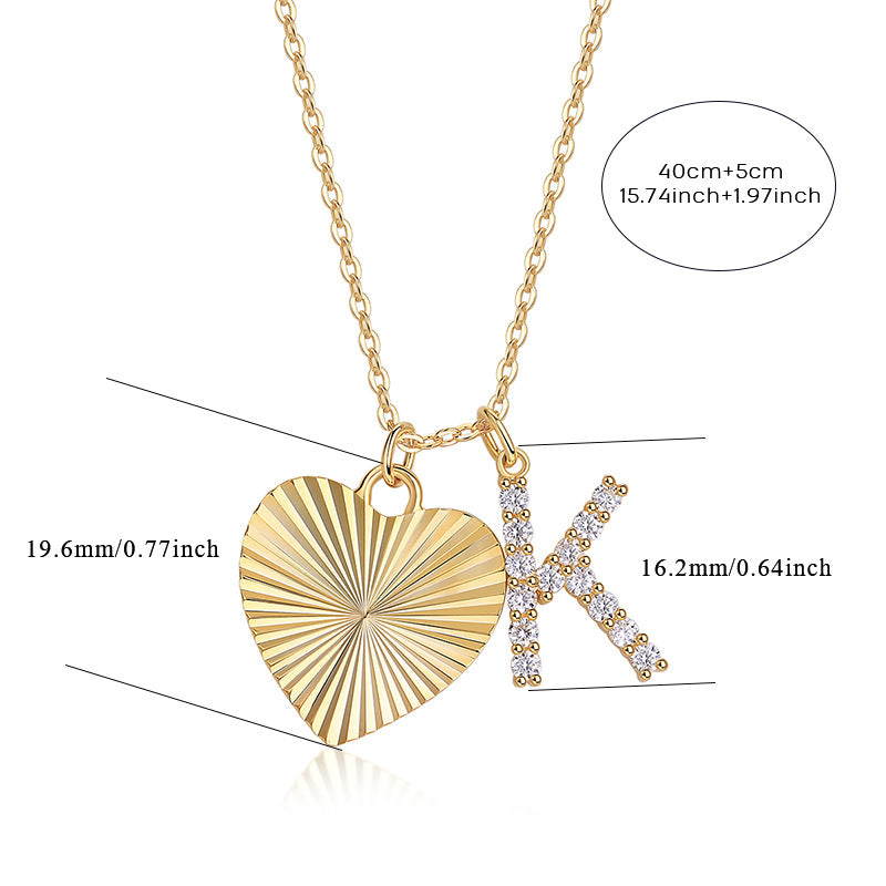 Heartfelt Secret Letter K Moissanite Necklace For Women
