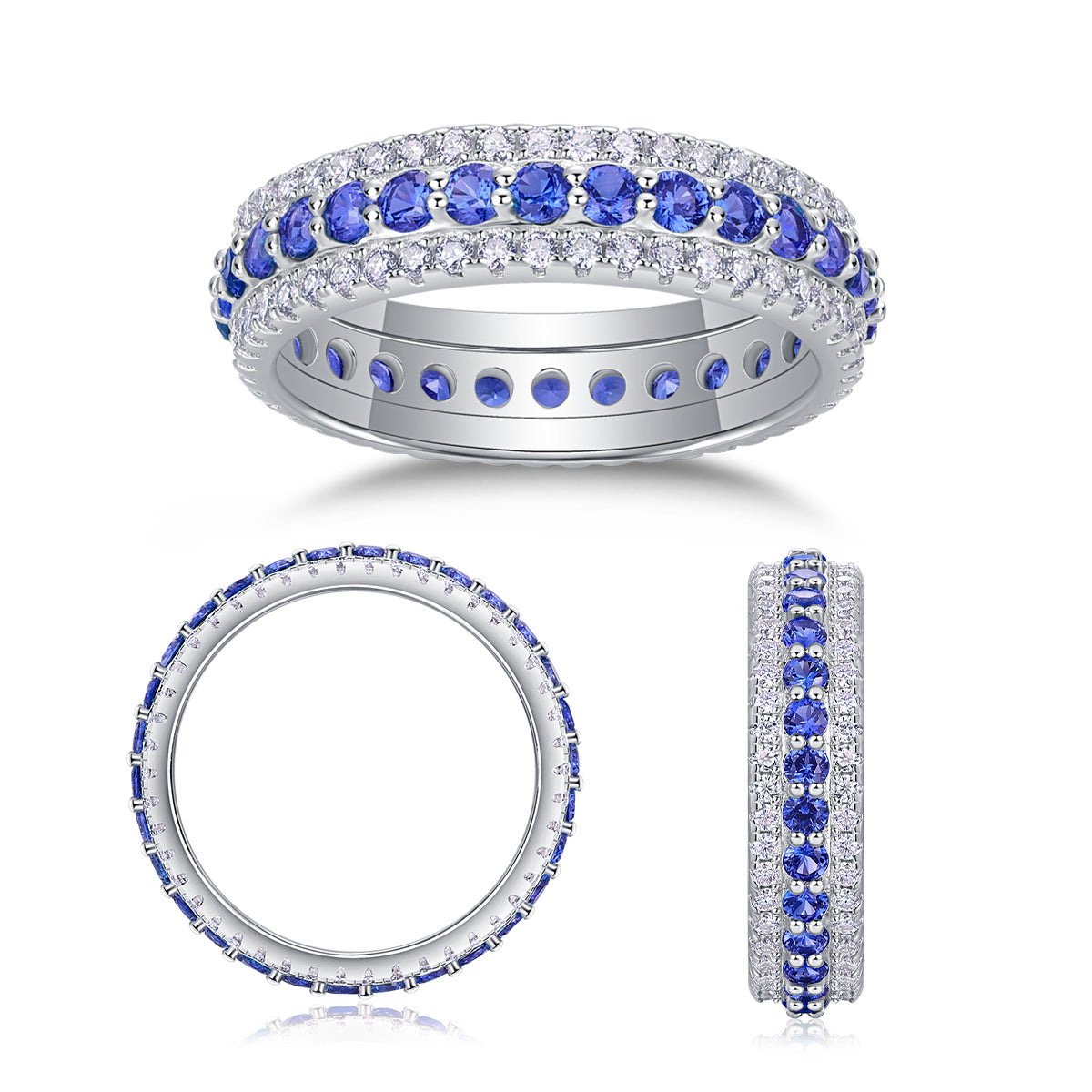 Colorful Cultivated Gemstone Moissanite Ring for Women