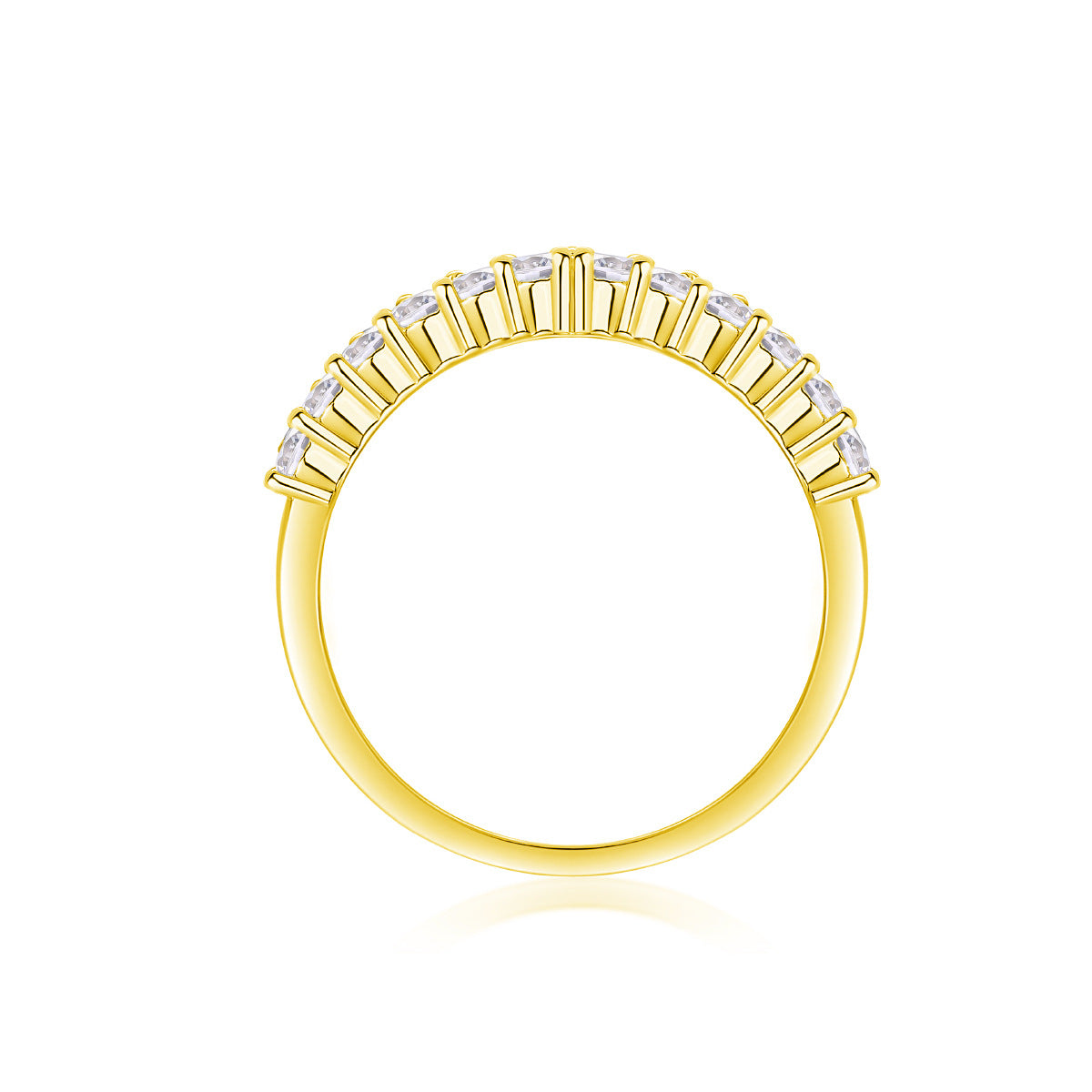 2.6CT Moissanite V-shaped Single Row Diamond Ring for Women