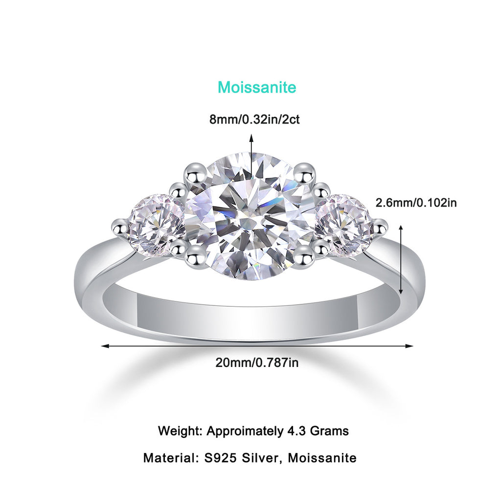 2.28CT Moissanite Diamond Engagement  Ring for Women