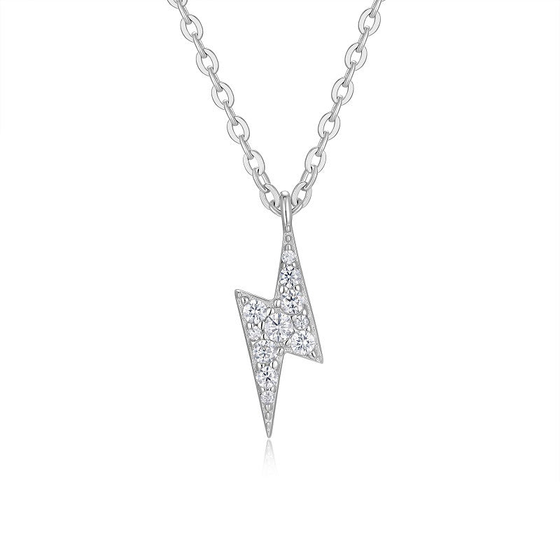 Korean Style Moissanite Lightning Diamond Necklace for Women