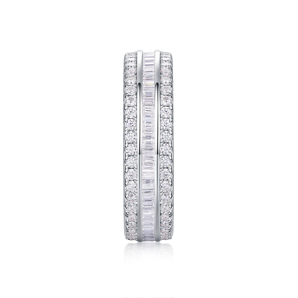 New Men's and Women's Moissanite Ring S925 Plated with 18K White Gold