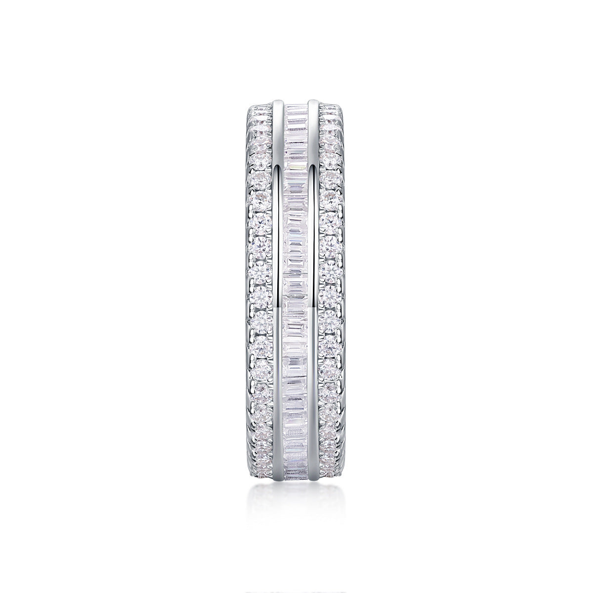 New Men's and Women's Moissanite Ring S925 Plated with 18K White Gold