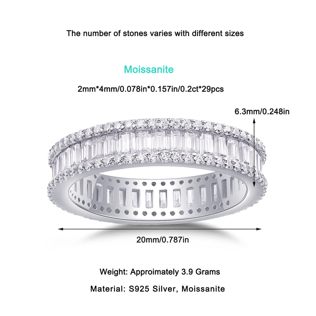 New Moissanite Diamond Ring for Women S925 Plated with 18K White Gold