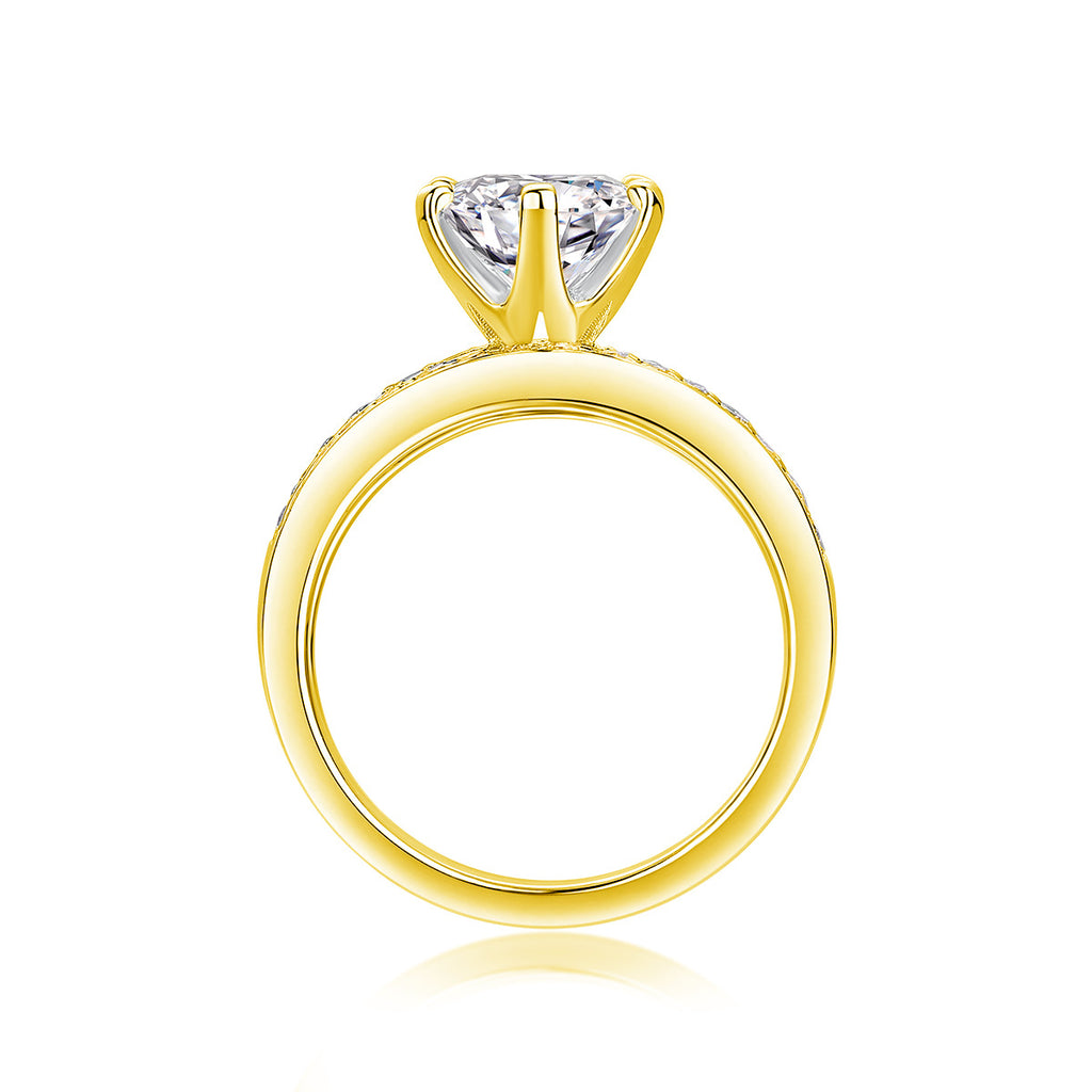 2 Carat Moissanite Three-Piece Stackable Artistic Multiple Matching Rings