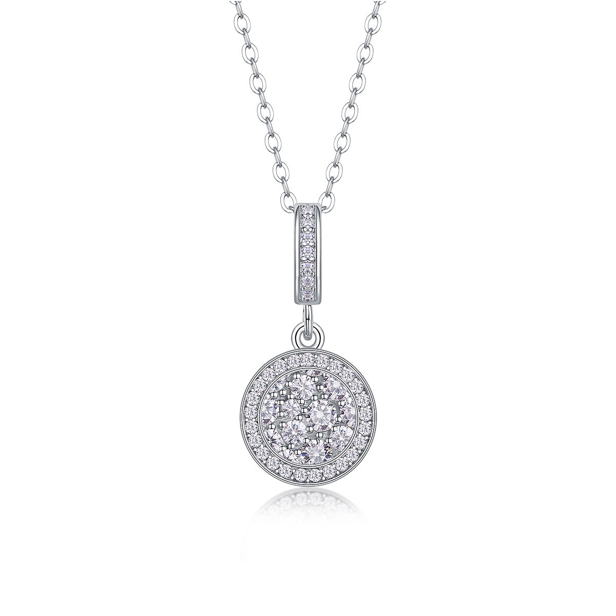 Genuine S925 Silver Moissanite Fashion Personality Pendant Necklace