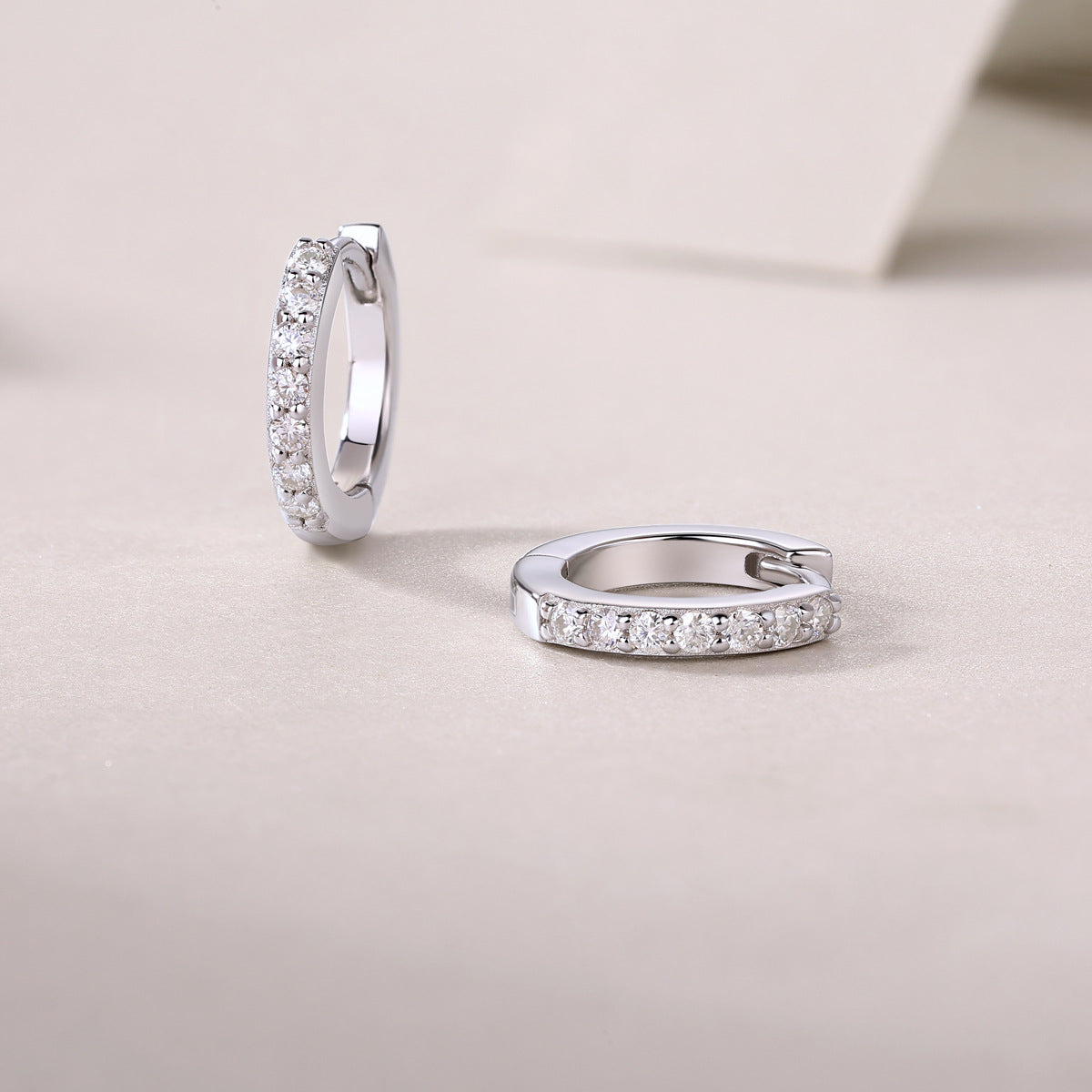 S925 Plated 18K Gold Moissanite Diamond Earrings For Female