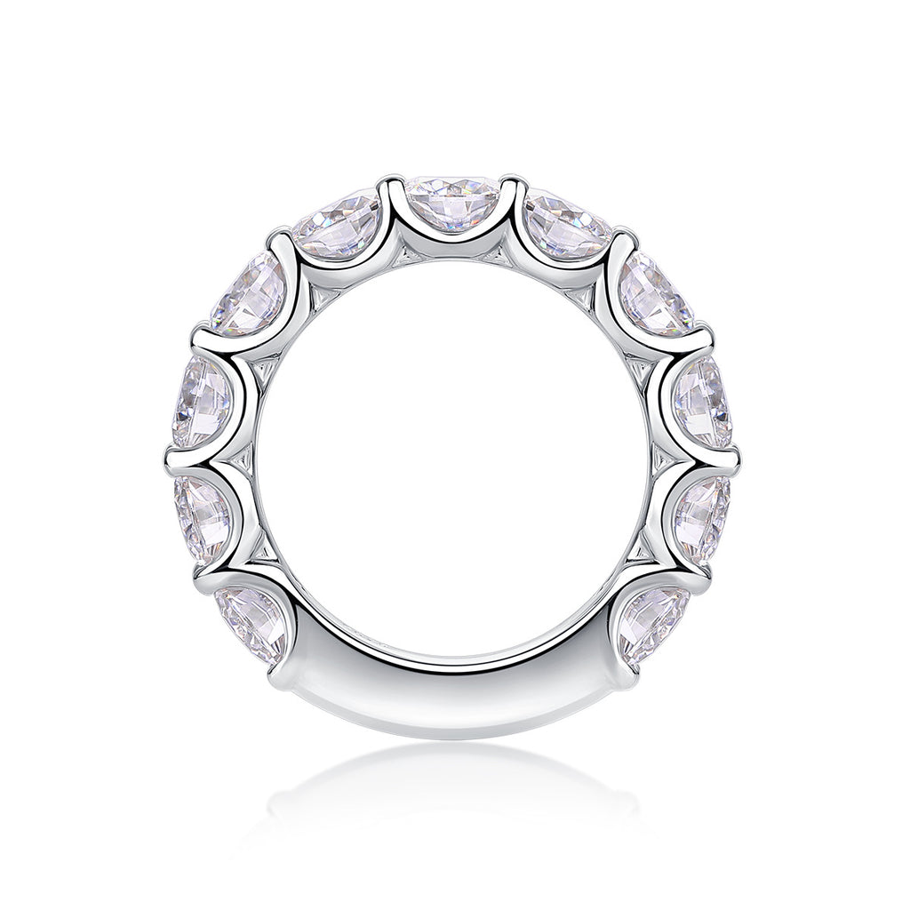 Colorful Moment 5 Carat Single Row Moissanite Diamond Couple Rings for Men and Women