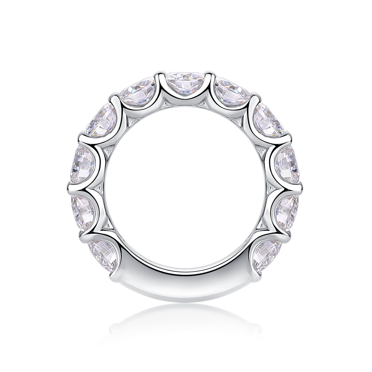 Colorful Moment 5 Carat Single Row Moissanite Diamond Couple Rings for Men and Women