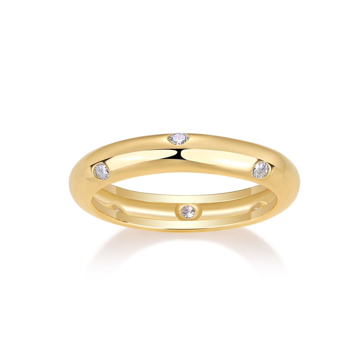 Gypsophila Moissanite Ring for Women S925 Silver Gold Plated