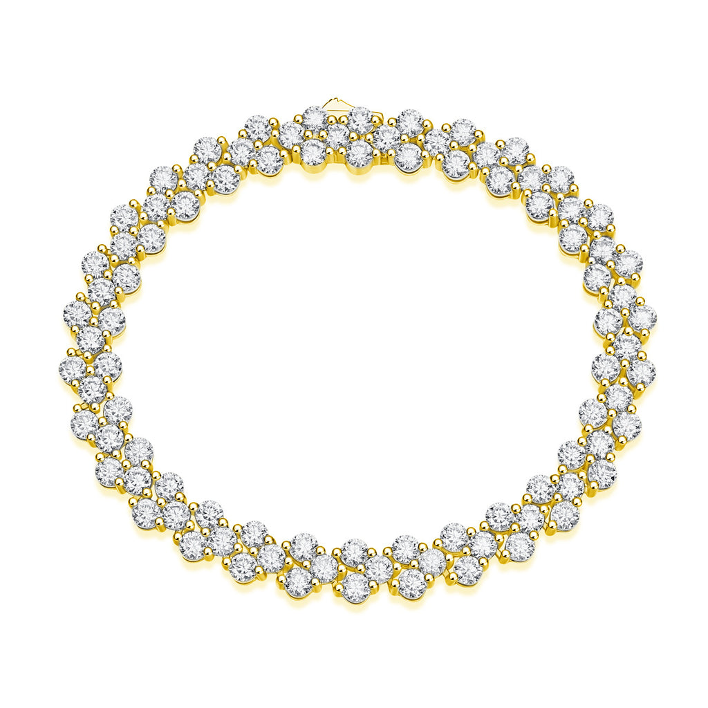 9 Carat Moissanite Luxury Bracelet S925 Silver Plated 18K Gold Women's Style