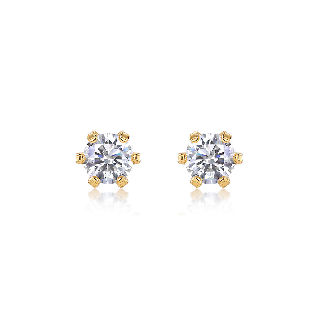 Moissanite Double Hoop Round Tassel Chain Earrings S925 Sterling Silver Plated with 18K Gold