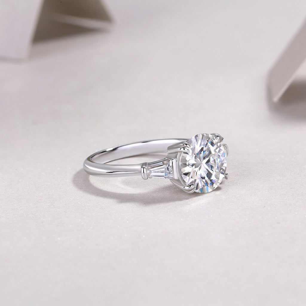 Step by Step Brilliance Classic Four-Prong 3.5 Carat Moissanite Ring