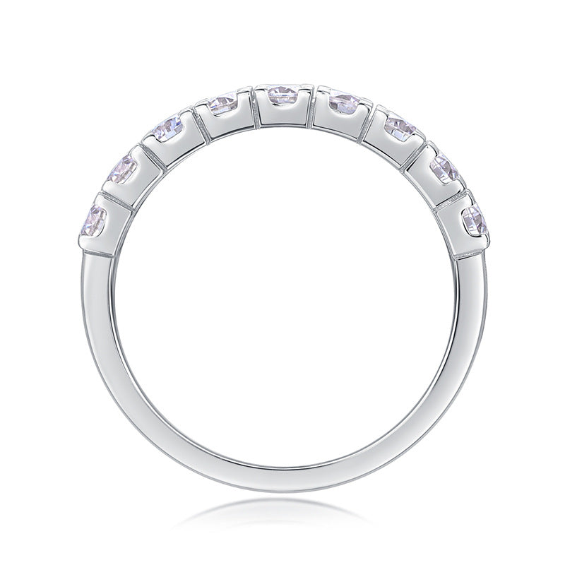 Double Row 1.8CT Moissanite Engagement Ring For Men and Women