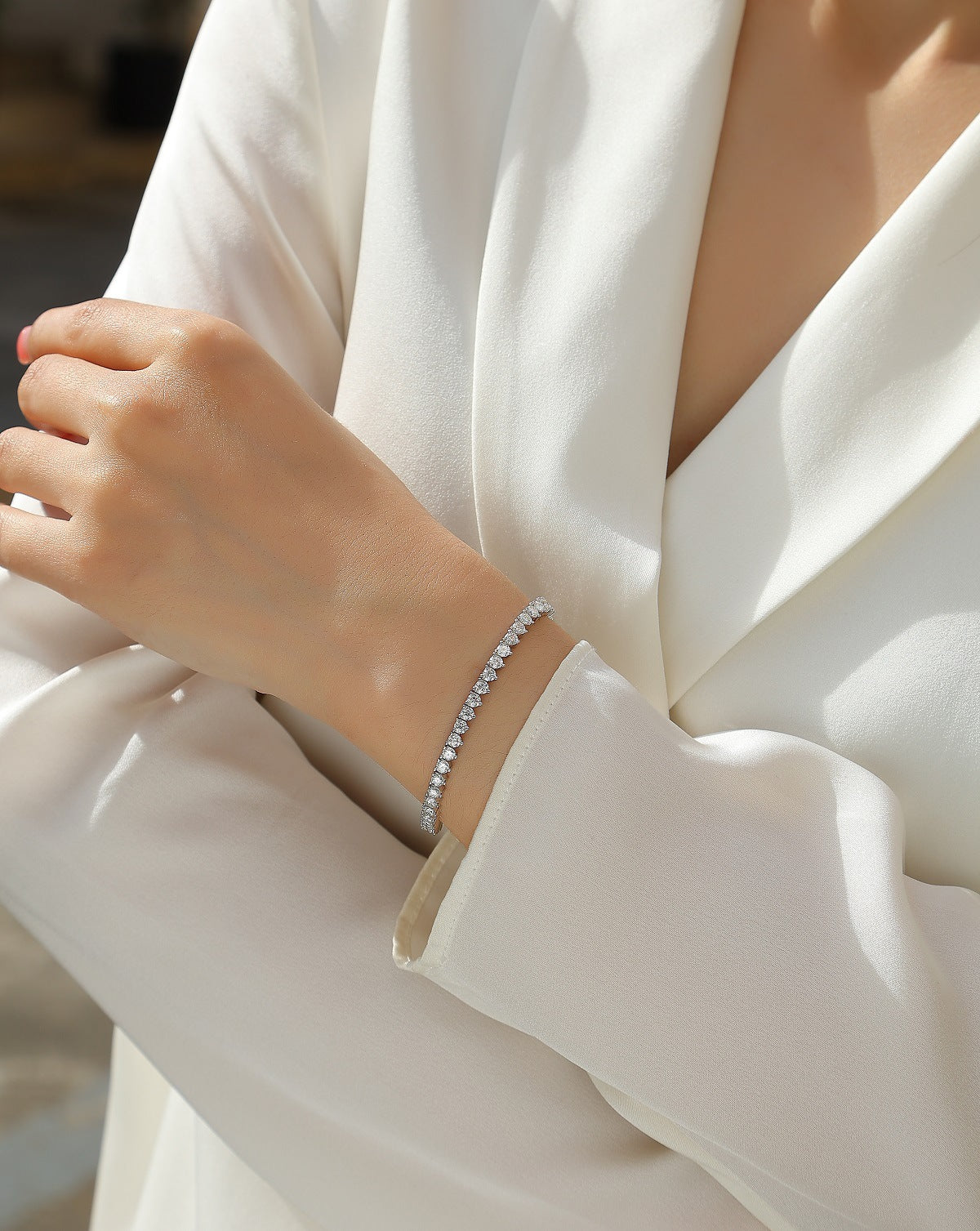 Moissanite Tennis Bracelet for Women S925 18K Gold Plated