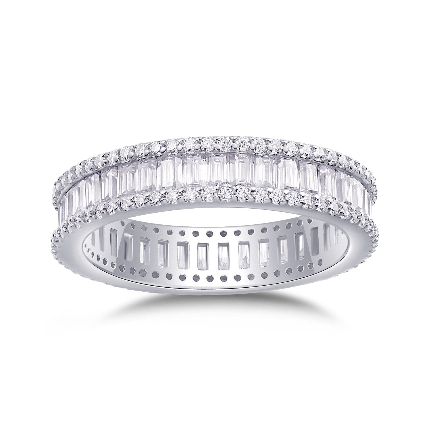 New Moissanite Diamond Ring for Women S925 Plated with 18K White Gold