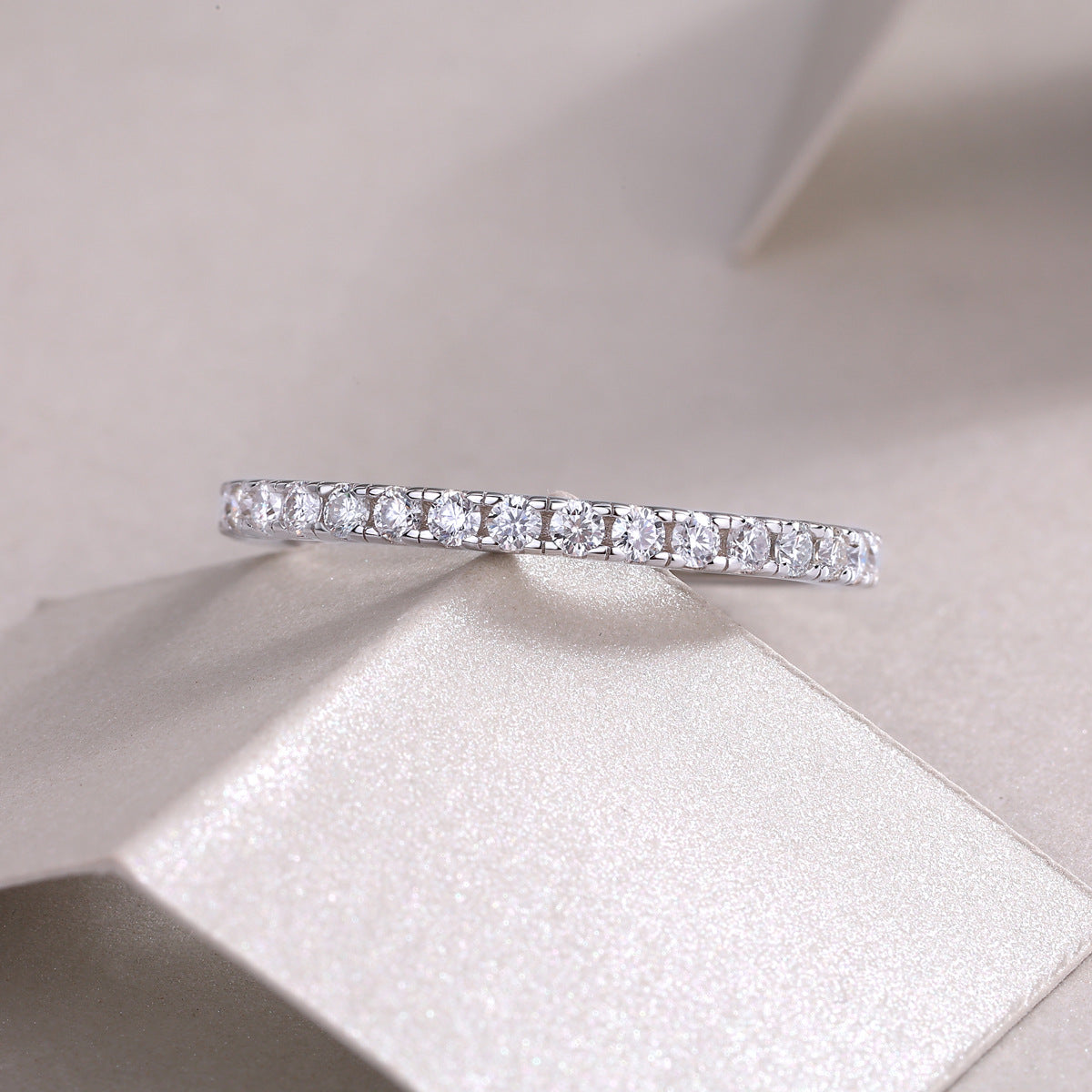 Moissanite Diamond Ring Female S925 Silver Plated with 18K Gold