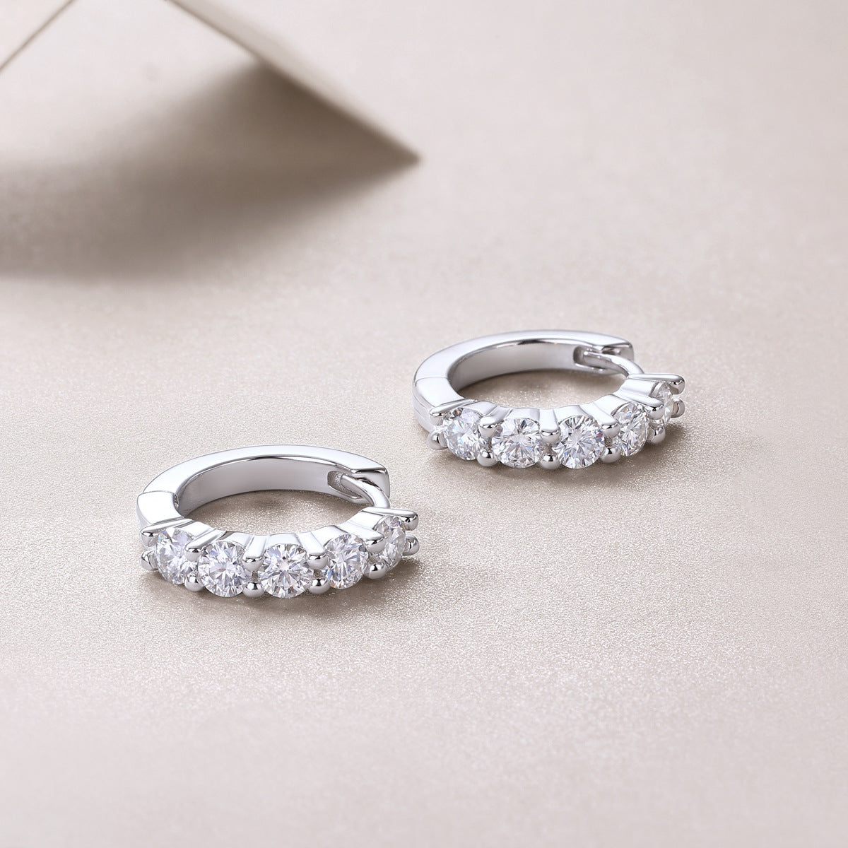 Moissanite Diamond Hoop Earrings for Women S925 Silver Plated with 18K Gold