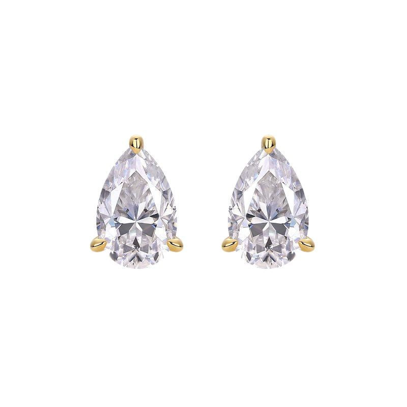 Moissanite Unisex Earrings S925 Sterling Silver Gold Plated 18K Earrings