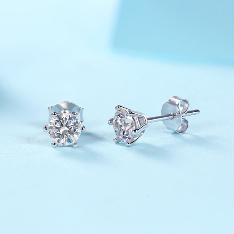 4CT(2CT*2)D-VVS1 Lab-Grown Diamond Six-Prong Unisex Earrings