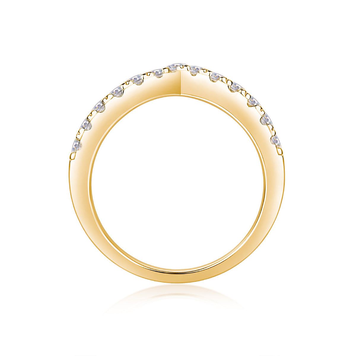 V-shaped Moissanite Ring for Women