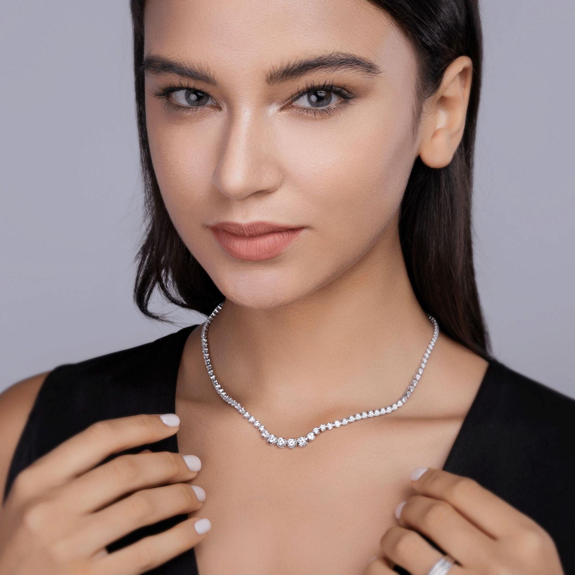 Moissanite S925 Sterling Silver Gold Plated 18K Full Diamond Necklace