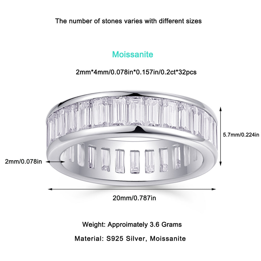 New Moissanite Diamond Ring for Women S925 Plated with 18K White Gold