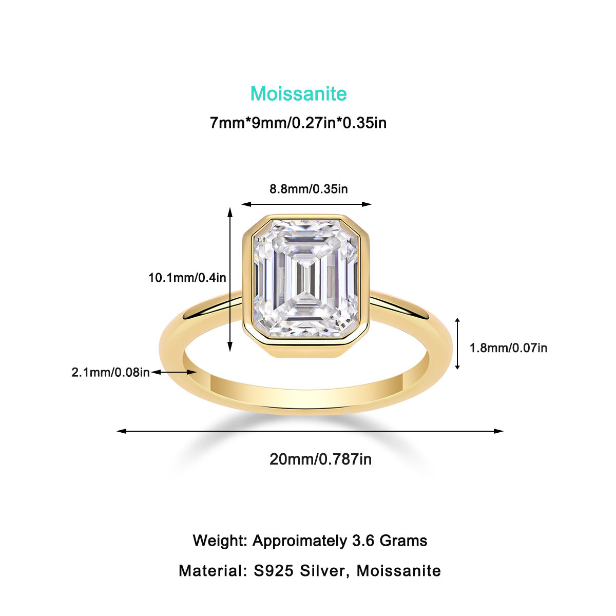 6 Carat Moissanite Engagement Diamond Ring For Women