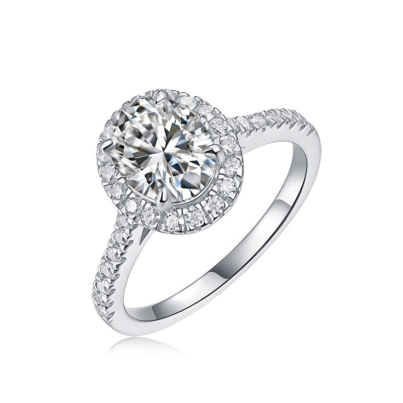 Egg-shaped 7*9 Moissanite Diamond Ring for Women