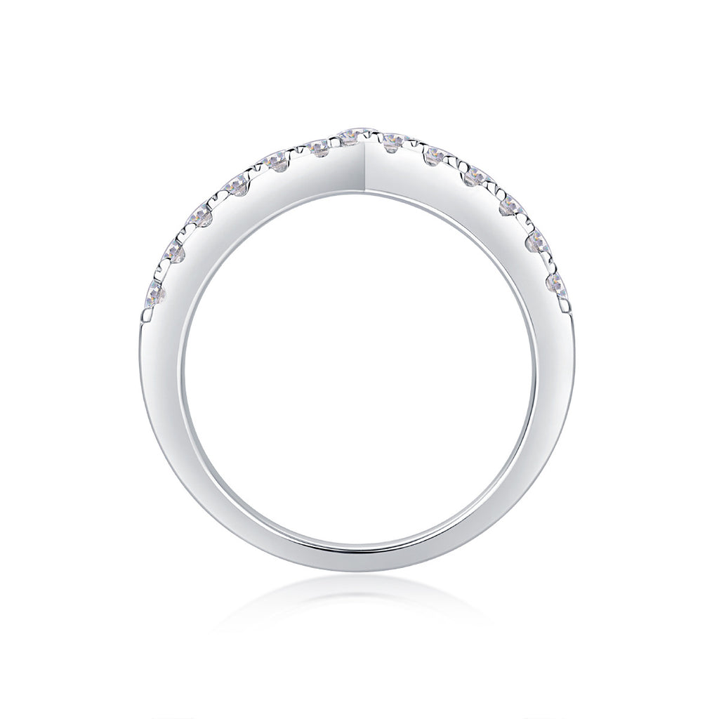 V-shaped Moissanite Ring for Women