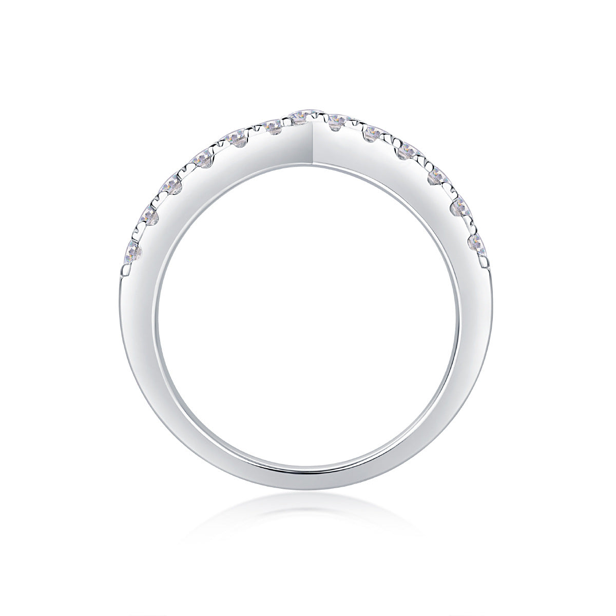 V-shaped Moissanite Ring for Women