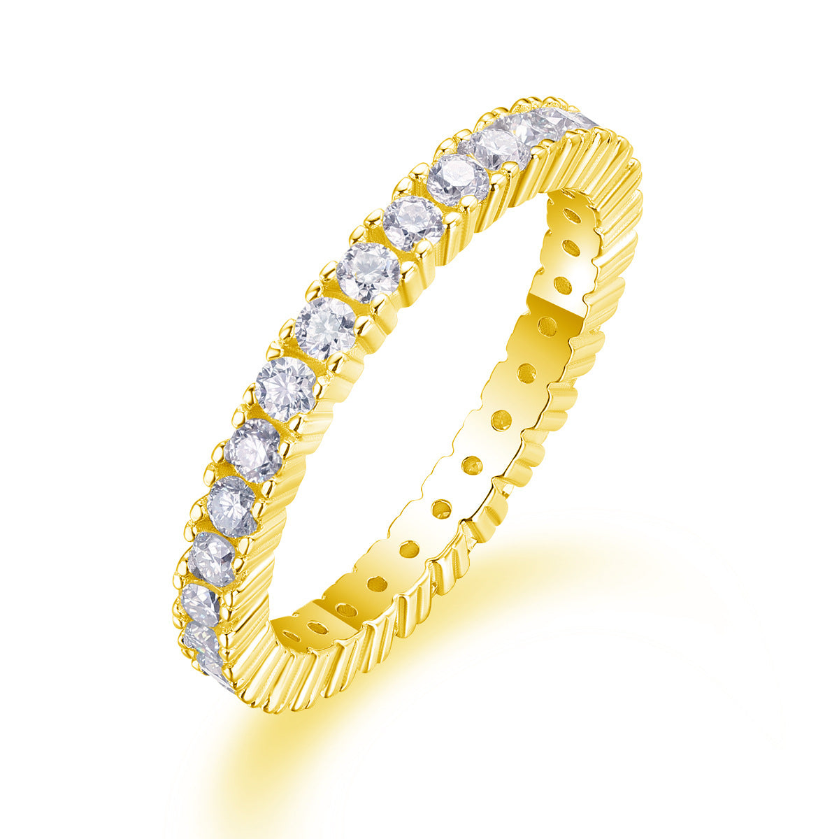 Stackable S925 Silver Inlaid Moissanite Ring