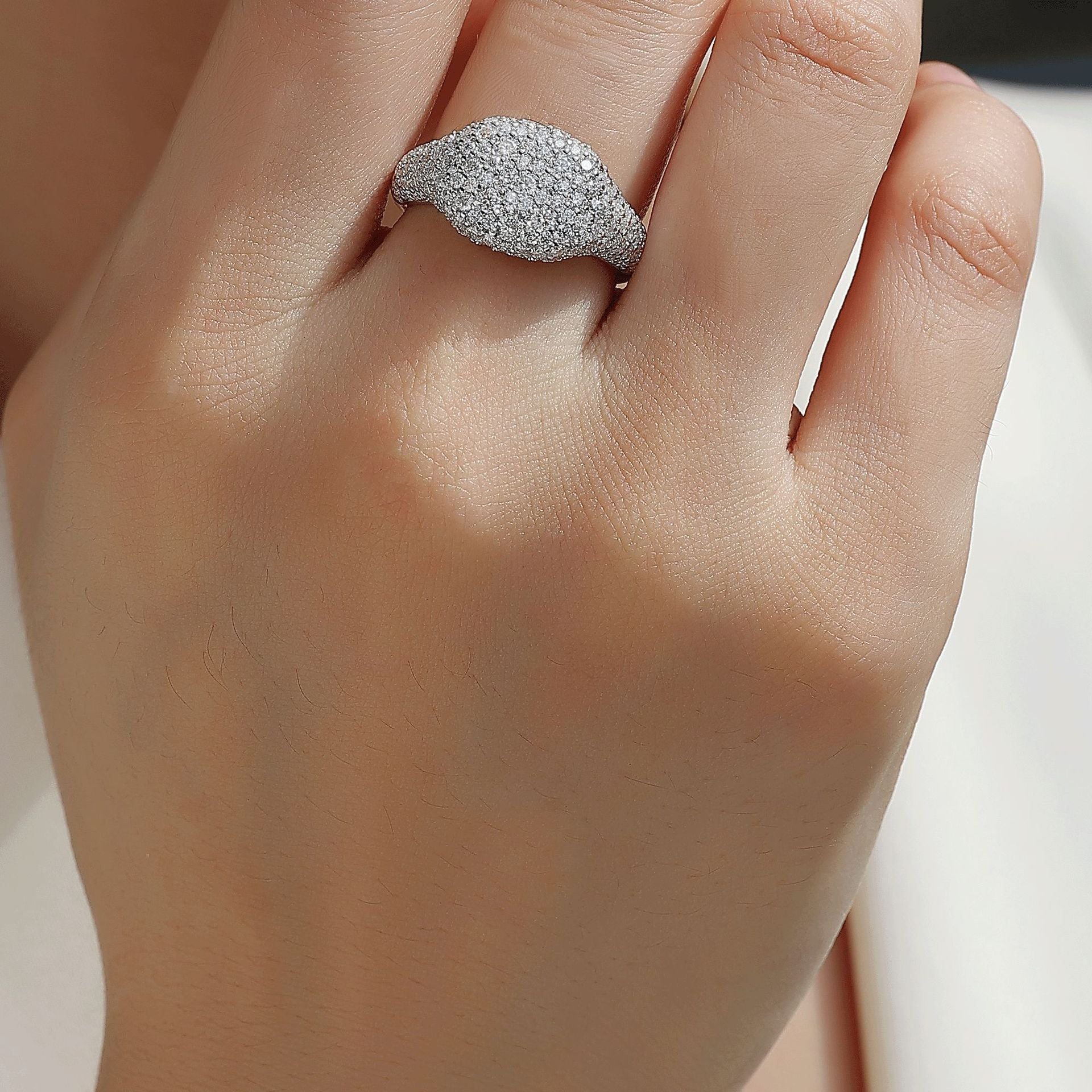 3CT (155pcs) Moissanite Ring for Men and Women Hip Hop Trendy