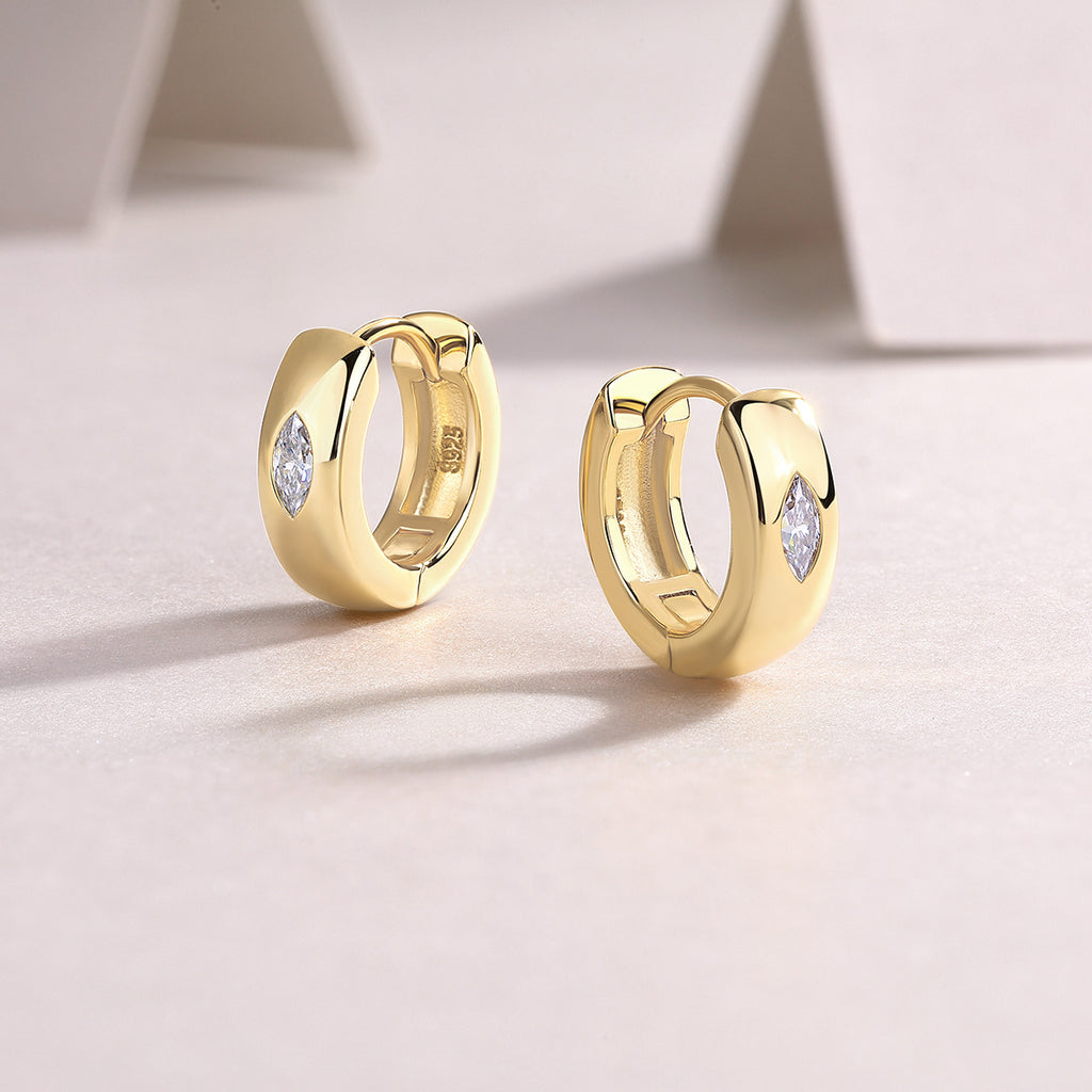 0.4 Carat Moissanite Round Earrings S925 Sterling Silver plated 18K Gold
