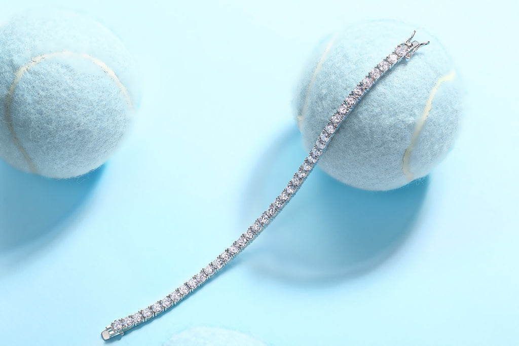 S925 Silver Plated 18K Moissanite Diamonds Tennis Bracelet for Men and Women