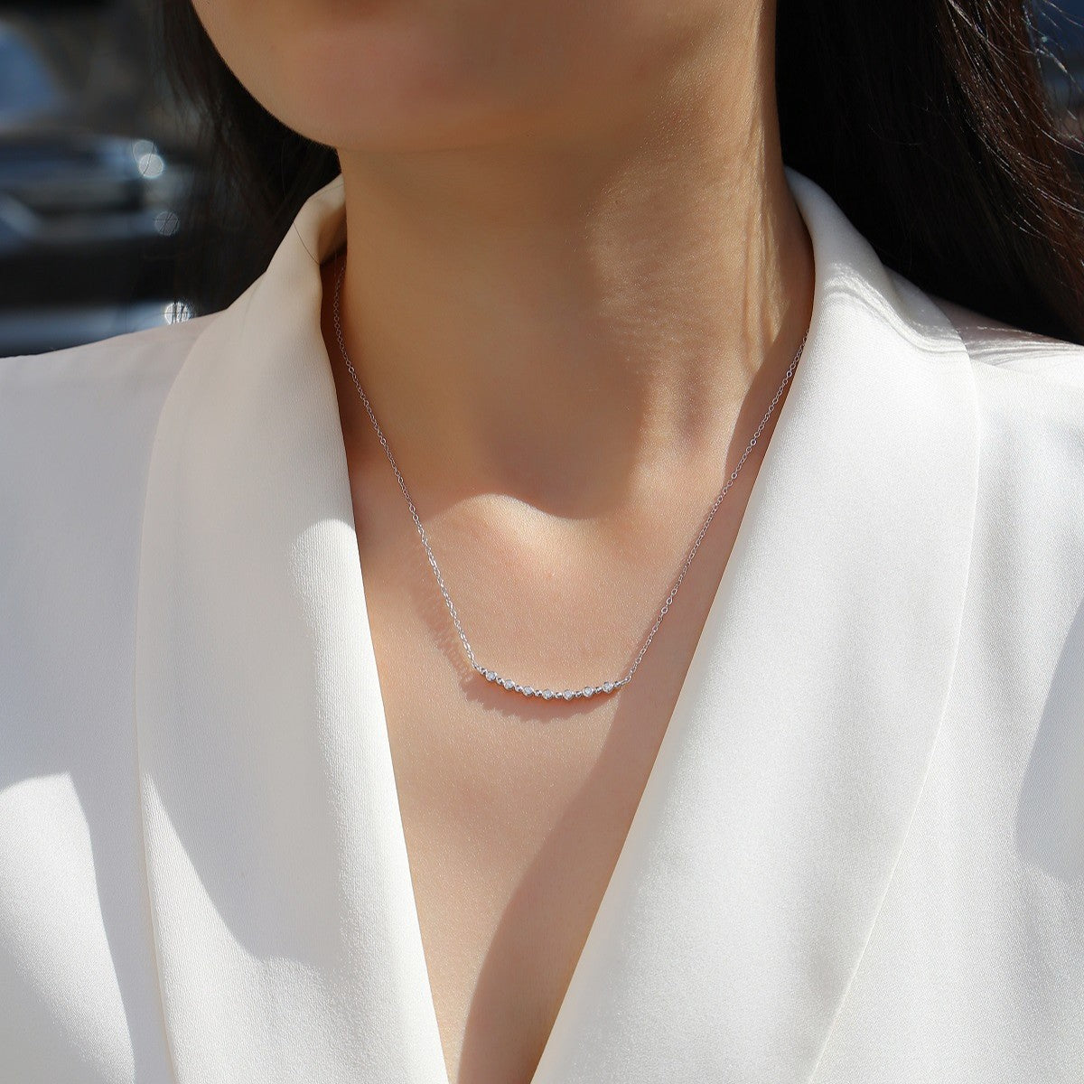 Reciprocating Moissanite Clavicle Necklace For Women