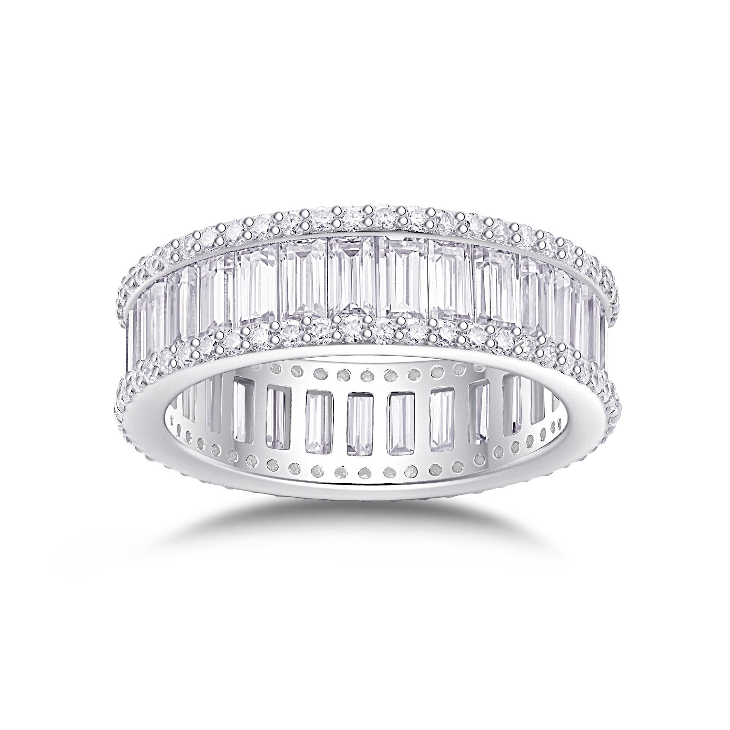 New Moissanite Diamond Ring for Women S925 Plated with 18K White Gold