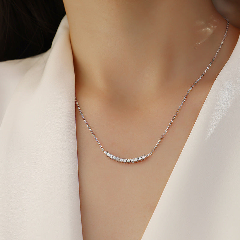 Loose Feel Single Row Moissanite Necklace For Women