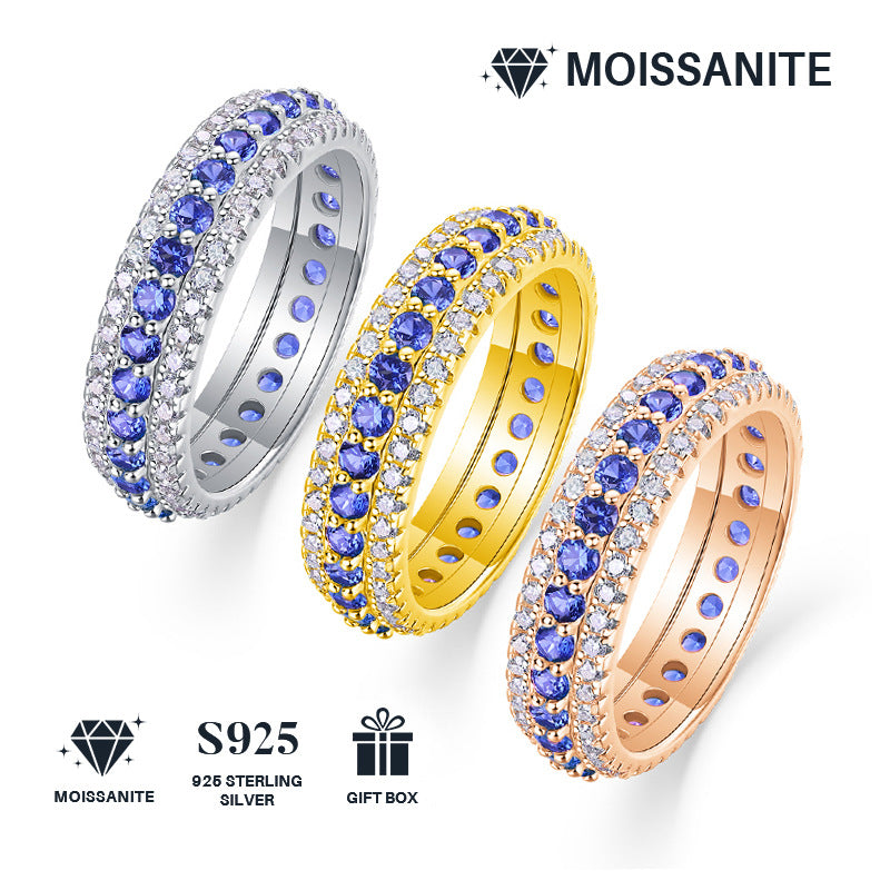 Colorful Cultivated Gemstone Moissanite Ring for Women