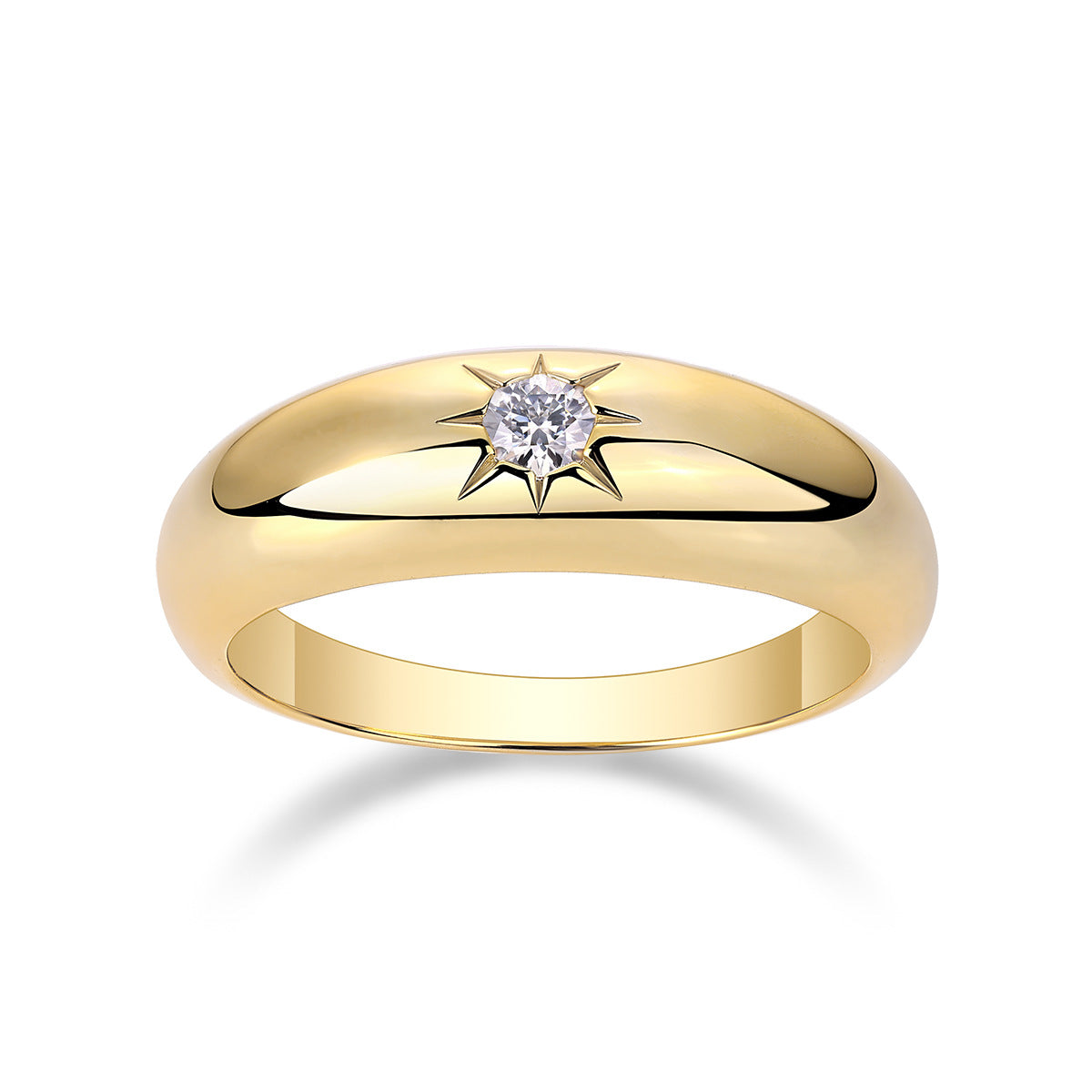 Phantom Star Fan Moissanite Ring for Men and Women S925 Sterling Silver Gold Plated